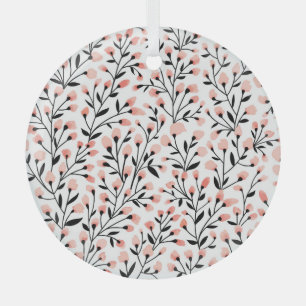 Doodle Flowers: Coral Bloemen Naadloos. Glas Ornament