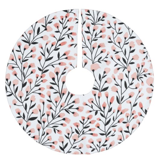 Doodle Flowers: Coral Bloemen Naadloos. Kerstboom Rok (Voorkant)