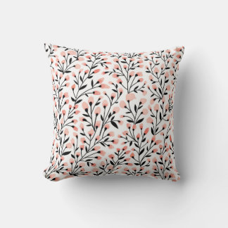 Doodle Flowers: Coral Bloemen Naadloos. Kussen