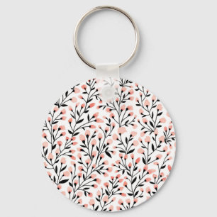 Doodle Flowers: Coral Bloemen Naadloos. Sleutelhanger
