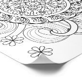 Doodle Flowers en Mandalas 2 Poster (Hoek)