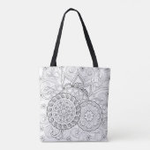 Doodle Flowers en Mandalas 2 Tote Bag (Achterkant)