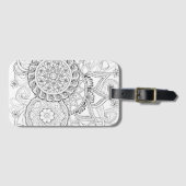 Doodle Flowers en Mandalas Bagagelabel (Voorkant (horizontaal))