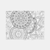 Doodle Flowers en Mandalas Fleece Deken (Voorkant (Horizontaal))