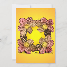 Doodle Flowers in Peach, Oranje, en Goud