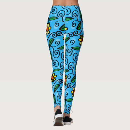 Doodle Flowers leggings (Achterkant)