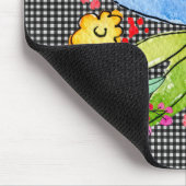 Doodle Flowers on Gingham Muismat (Hoek)