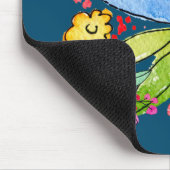 Doodle Flowers op blauw Muismat (Hoek)