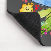 Doodle Flowers op grijze Muismat (Hoek)