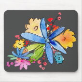 Doodle Flowers op grijze Muismat (Voorkant)