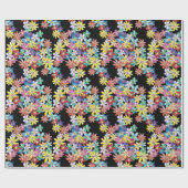 Doodle Flowers Wrapping Paper Cadeaupapier (Vlak)
