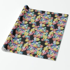 Doodle Flowers Wrapping Paper Cadeaupapier