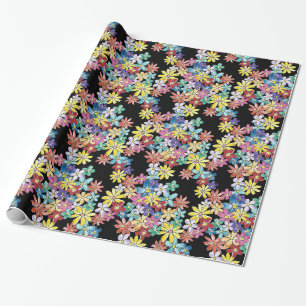 Doodle Flowers Wrapping Paper Cadeaupapier
