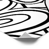 Doodle Folk Art Floral Line Drawing Pattern Poster (Hoek)