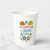 Doodle Fun Labor Day Papieren Bekers (Achterkant)