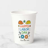 Doodle Fun Labor Day Papieren Bekers (Voorkant)