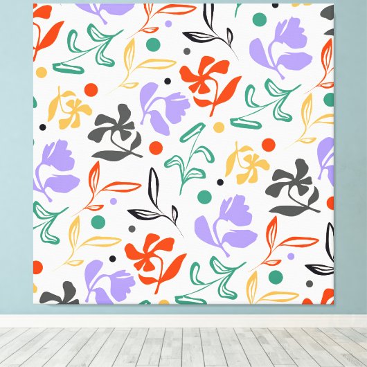Doodle Garden Canvas Afdruk (Insitu (Houten vloer))