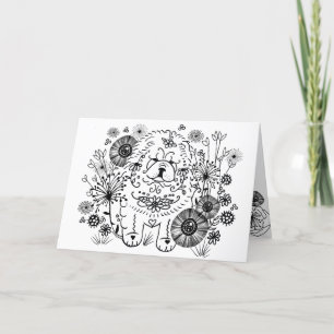 DOODLE GARDEN-   CHOW DOG Art-kaarten Feestdagen Kaart