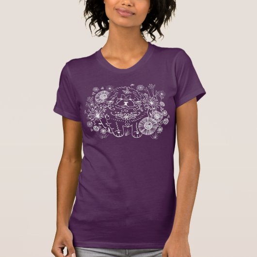 DOODLE GARDEN CHOW white on dark shirten T-shirt (Voorkant)