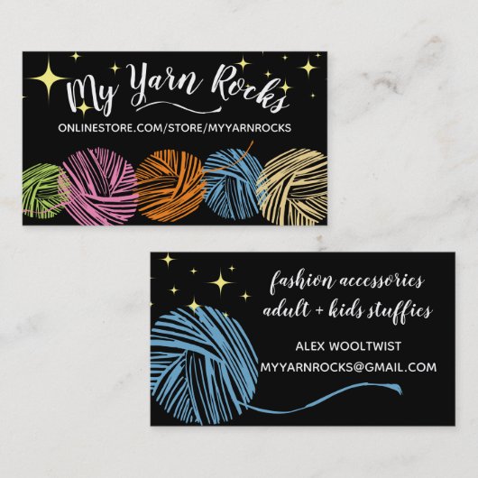 Doodle garen breitter breitting crochet homespun visitekaartje (Voorkant / Achterkant)