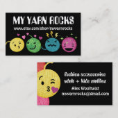 Doodle garen emoji breitting crochet visitekaartje (Voorkant / Achterkant)