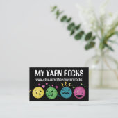 Doodle garen emoji breitting crochet visitekaartje (Staand voorkant)