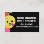 Doodle garen emoji breitting crochet visitekaartje (Achterkant)