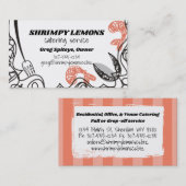 Doodle garnaal zeevruchten visitekaartje voor het  (Voorkant / Achterkant)
