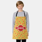 Doodle geel rood minimaal patroon schort (Gedragen)