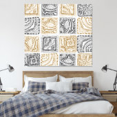 Doodle geometrisch, abstract patroon. canvas afdruk (Insitu (Slaapkamer))