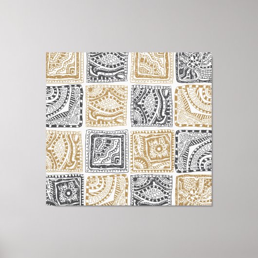 Doodle geometrisch, abstract patroon. canvas afdruk (Voorkant)