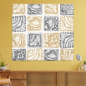 Doodle geometrisch, abstract patroon. canvas afdruk (Insitu (Woonkamer))