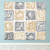 Doodle geometrisch, abstract patroon. canvas afdruk (Insitu (Houten vloer))