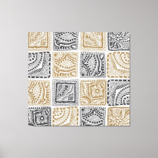 Doodle geometrisch, abstract patroon. canvas afdruk (Voorkant)