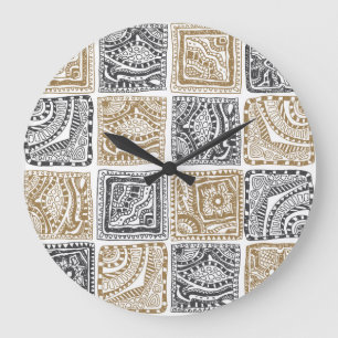 Doodle geometrisch,  abstract patroon. grote klok