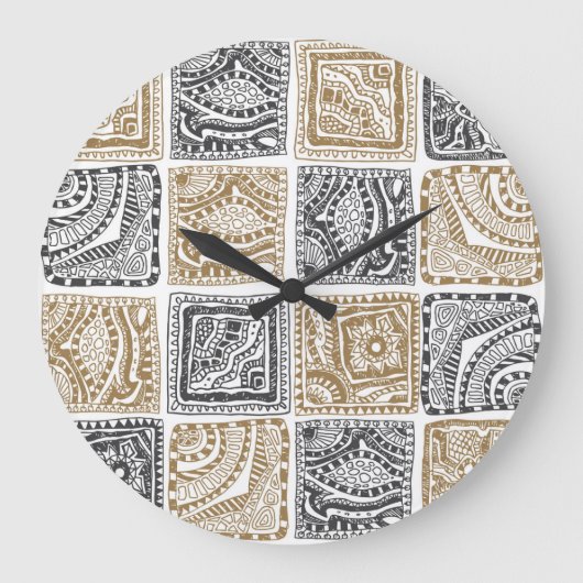 Doodle geometrisch,  abstract patroon. grote klok (Voorkant)