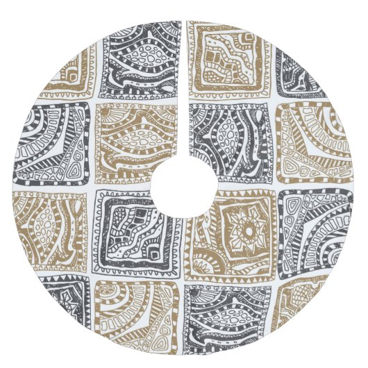 Doodle geometrisch,  abstract patroon. kerstboom rok (Voorkant)