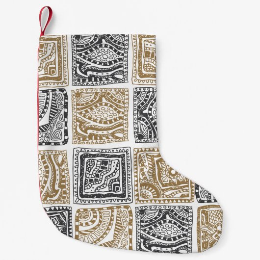 Doodle geometrisch, abstract patroon. kleine kerstsok (Voorkant)
