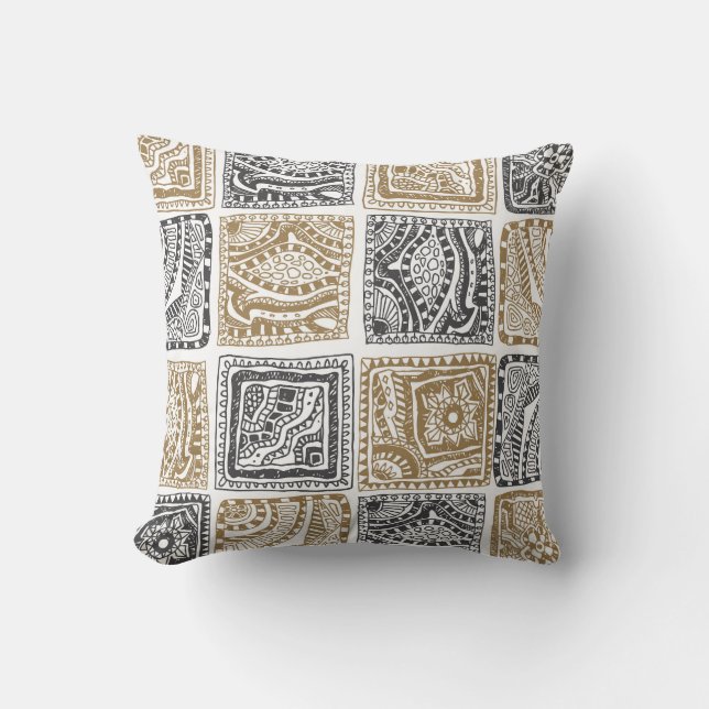 Doodle geometrisch,  abstract patroon. kussen (Voorkant)