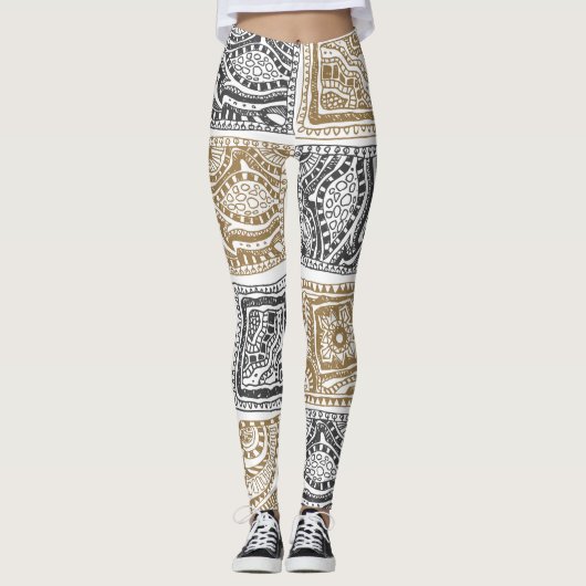 Doodle geometrisch, abstract patroon. leggings (Voorkant)