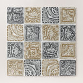 Doodle geometrisch,  abstract patroon. legpuzzel (Horizontaal)