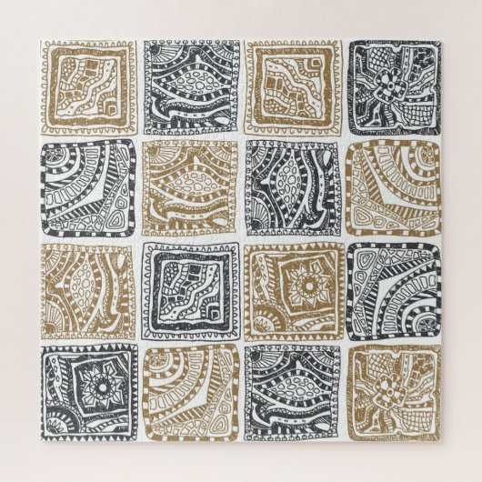 Doodle geometrisch,  abstract patroon. legpuzzel (Verticaal)