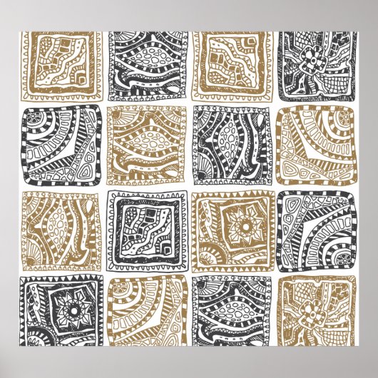 Doodle geometrisch,  abstract patroon. poster (Voorkant)