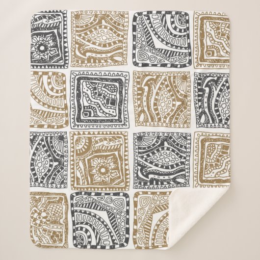 Doodle geometrisch, abstract patroon. sherpa deken (Voorkant)
