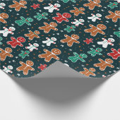 Doodle Gingerbread Heren Cadeaupapier (Hoek)