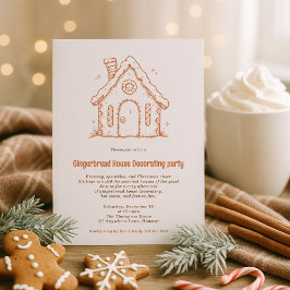 Doodle Gingerbread House Decorating Christmas Kaart