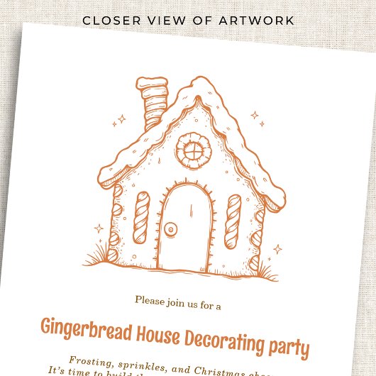Doodle Gingerbread House Decorating Christmas Kaart