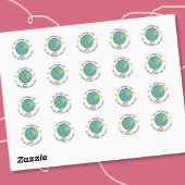 Doodle Globe Beloningsstickers Ronde Sticker