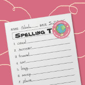 Doodle Globe Roze Beloningsstickers Ronde Sticker
