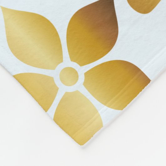 Doodle golden floral Patroon gepersonaliseerde naa Fleece Deken (Hoek)
